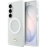 Lacoste PC/TPU Frosted Finish Zlaté logo Magnetický kryt Samsung Galaxy S26 biely - Puzdra