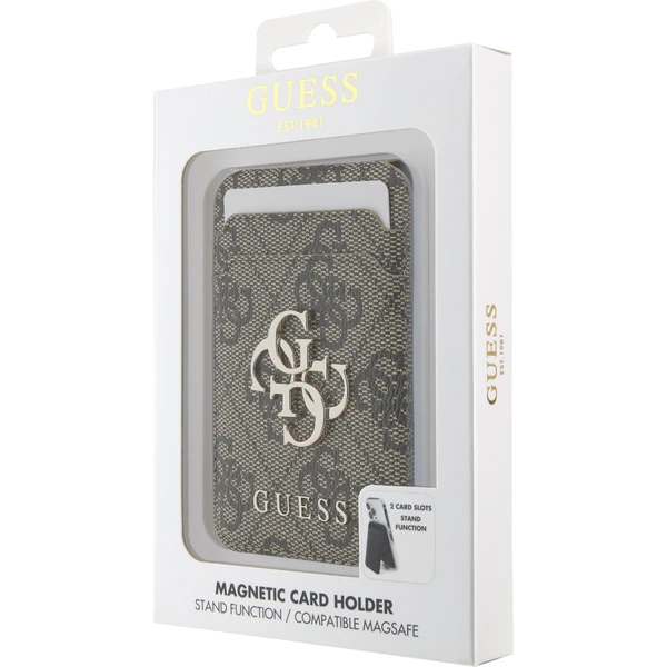 Guess 4G Metal Logo MagSafe Cardslot peňaženka so stojanom hnedá - Peňaženky - Obrázok f2efc99d10a04ff7832069386cc63f45