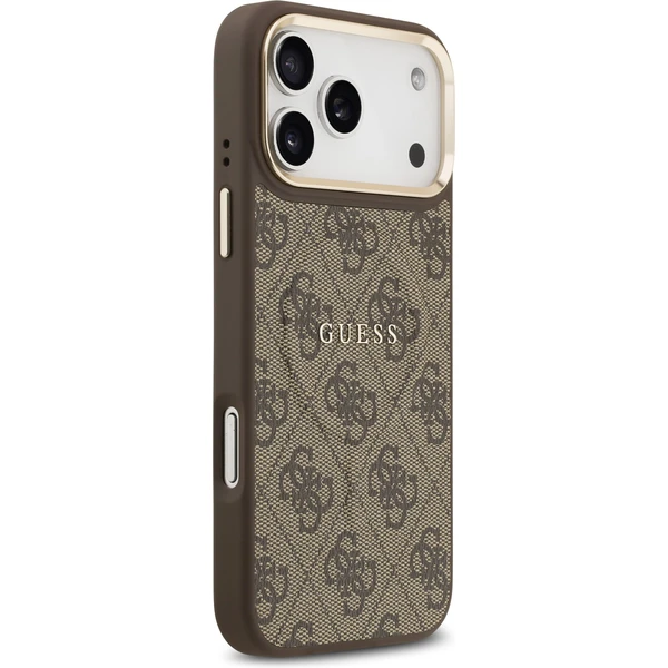 Guess PU Leather 4G Gold Frame MagSafe kryt iPhone 17 Pro Max hnedý - Puzdra - Obrázok f2fced6cae1940279a3b17ca8082bf78