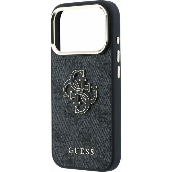 Guess PU 4G Resin Metal Logo Zadný Kryt pre iPhone 18 Pro Max Black - Puzdra - Obrázok f311e406334f491e9f4b449c1d8e7a52
