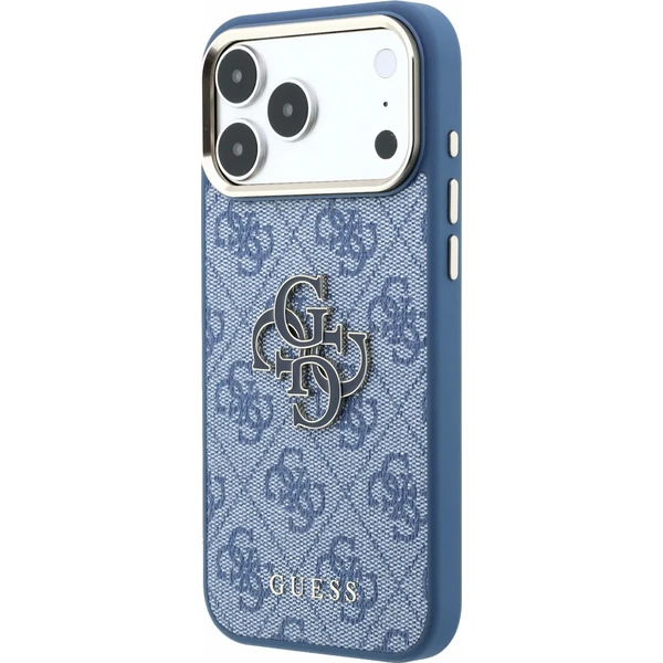 Guess PU 4G Resin Metal Logo Zadný Kryt pre iPhone 18 Pro Max Blue - Puzdra - Obrázok f34947c00ecd4461be088bdf1bbf017f