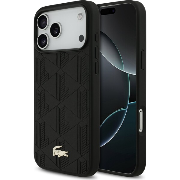 Lacoste PU Nomogram Gold Gold MagSafe kryt iPhone 17 Pro Max čierny - Puzdra - Hlavný obrázok