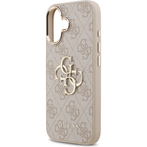 Guess PU Leather 4G Metal Logo Gold Frame MagSafe kryt iPhone 17 ružový - Puzdra - Obrázok f38645ac647a4130be06853bd38adfc4