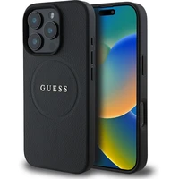Guess PU Grained Classic Logo MagSafe kryt iPhone 16 Pro čierny - Puzdra