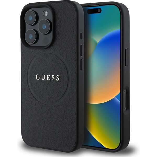 E-shop Guess PU Grained Classic Logo MagSafe kryt iPhone 16 Pro čierny