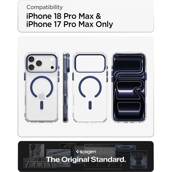 Spigen Ultra Hybrid Optik S MagSafe kryt iPhone 18 Pro Max/17 Pro Max clear deep blue - Puzdra - Obrázok f393f398633648dab510c320b786dc4b