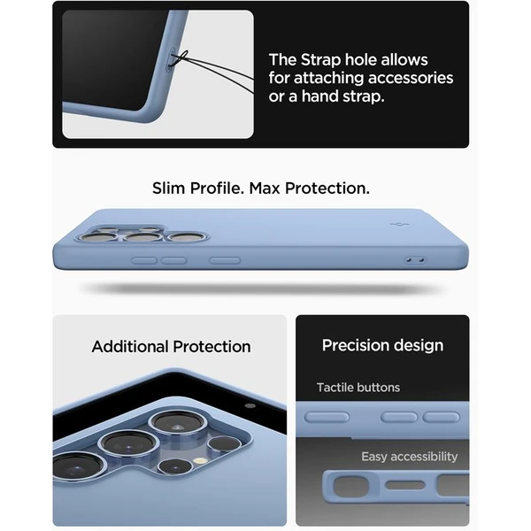 Spigen Silicone Fit MagSafe kryt Samsung Galaxy S25 Ultra zafírovo modrý - Puzdra - Obrázok f39ed02fbfba466284fd766463a0b236
