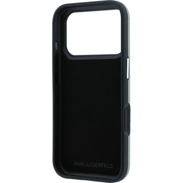 Karl Lagerfeld PU Semi Wrap Saffiano K&CH Heads kryt iPhone 18 Pro Max šedý - Puzdra - Obrázok f3adec0db63d47a19bce235917e416b9