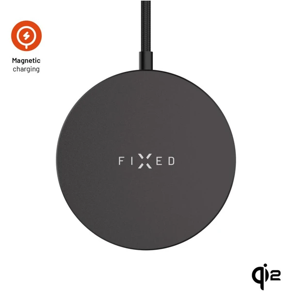 FIXED MagPad Slim MagSafe nabíjačka s Qi2, 15W, čierna - Nabíjačky - Hlavný obrázok
