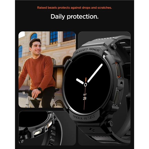 Spigen Rugged Armor Pre kryt s remienkom Galaxy Watch8 (44mm) matne čierny - Puzdra - Obrázok f3d760c3350147b796e4bfd1f1309db8
