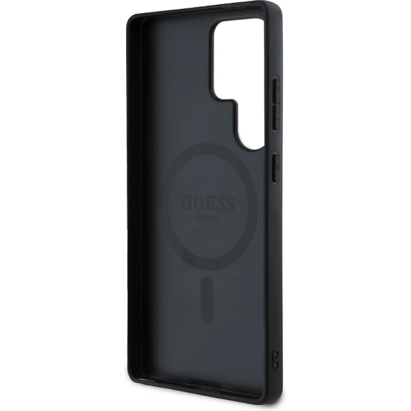 Guess PU Leather 4G Colored Ring MagSafe kryt Samsung Galaxy S25 Ultra čierny - Puzdra - Obrázok f4101a9862a241248440e880ca883f33