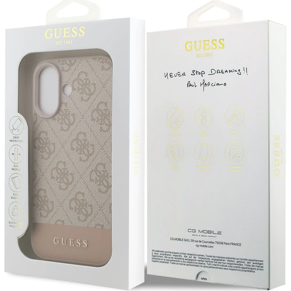 Guess PU 4G Stripe Zadný Kryt pre iPhone 17 ružový - Puzdra - Obrázok f476b9a98cdd4ca0935906640fc25d25