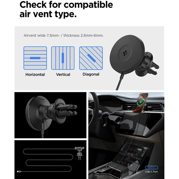 Spigen OneTap Pro 4 Airvent Qi2 MagSafe držiak do mriežky ventilácie s nabíjaním - Držiaky - Obrázok f4a2ea9c9dd1450ea9b7bfa56784ae09
