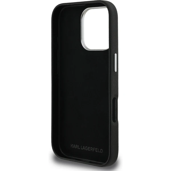 Karl Lagerfeld Grained PU K&CH Heads kryt iPhone 16 Pre čierny - Puzdra - Obrázok f4b74fd97d174e3c895f9dd83b08bf7b
