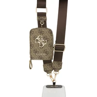 Guess Crossbody Popruh PU 4G Metal Logo + Peňaženka hnedá - Popruhy a crossbody