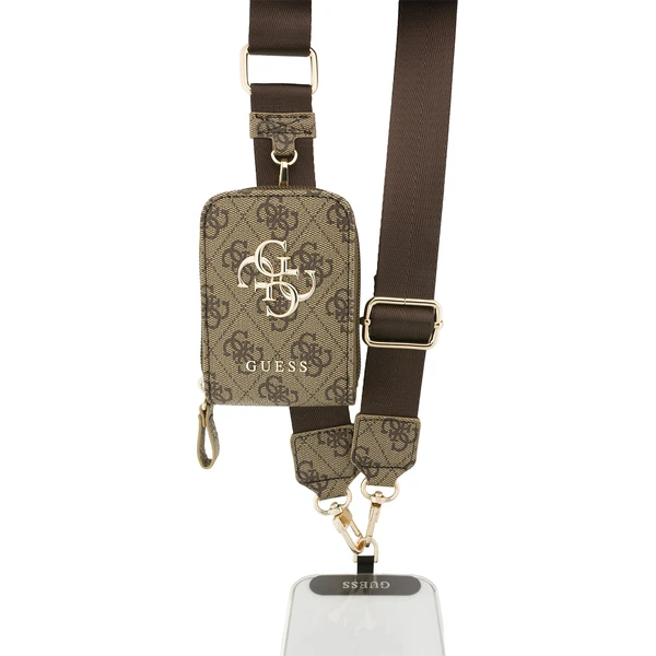 Guess Crossbody Popruh PU 4G Metal Logo + Peňaženka hnedá - Popruhy a crossbody - Hlavný obrázok