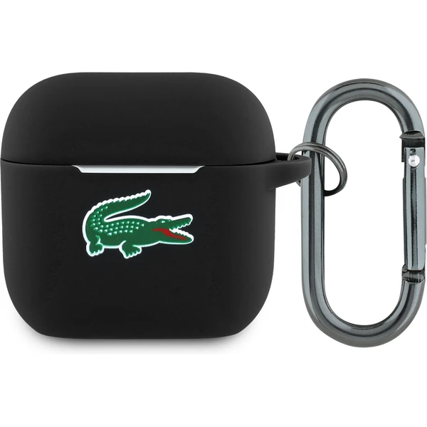 Lacoste Liquid Silicone Croc Logo puzdro AirPods 4 čierne - Puzdra - Hlavný obrázok