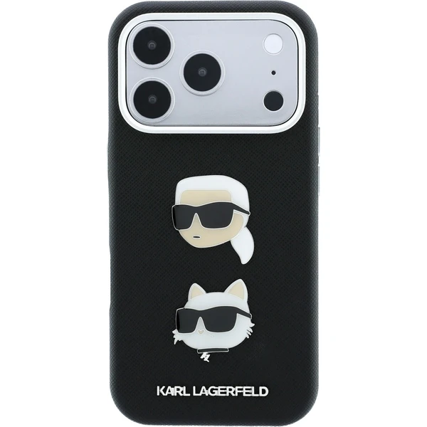 Karl Lagerfeld PU Semi Wrap Saffiano K&CH Heads kryt iPhone 18 Pro černý - Puzdra - Obrázok f4fcf0858b394eacb300424bf49c2688