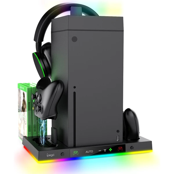 iPega XBX024S Multifunkčný Nabíjací RGB Stojan s Chladením pre Xbox Series X - Nabíjačky - Obrázok f508926b30c64c4d9141d3d60ce6777b