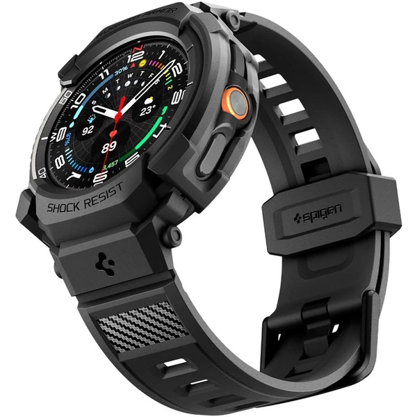 Spigen Rugged Armor Pre kryt s remienkom Galaxy Watch8 Classic (46mm) matne čierny - Puzdra - Obrázok f54109f526f141e990100afad69cc7ff