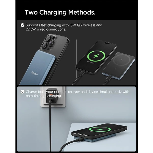 Spigen Essential EA2205MQ MagSafe/Qi2 powerbanka 5000mAh (22,5W) modrá - Powerbanky - Obrázok f58c96b02ab24f52948eaf7137fa05e4