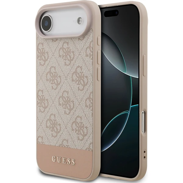 Guess PU 4G Stripe Zadný Kryt pre iPhone Air ružový - Puzdra - Hlavný obrázok