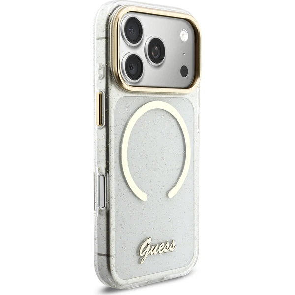 Guess IML Glitter Script Strap MagSafe kryt iPhone 17 Pro Max priehľadný - Puzdra - Obrázok f590bc5d9bef49c4a23913ba6afb353f