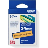 Brother TZe-B51 páska čierna na fluorescenčné oranžové 24 mm - Pásky pre štítkovače