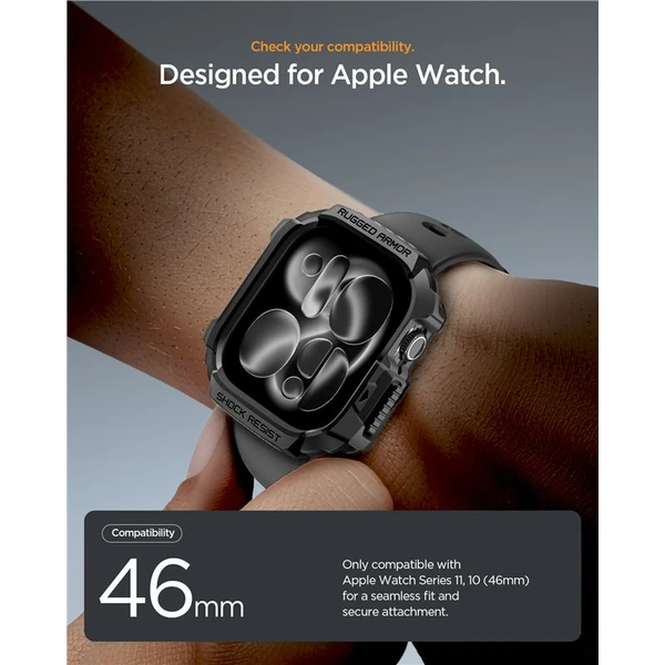 Spigen Rugged Armor 2 púzdro Apple Watch 11 (46mm) matte black - Puzdra - Obrázok f5a126e1fb5c49f8823b72b1c36b24e0