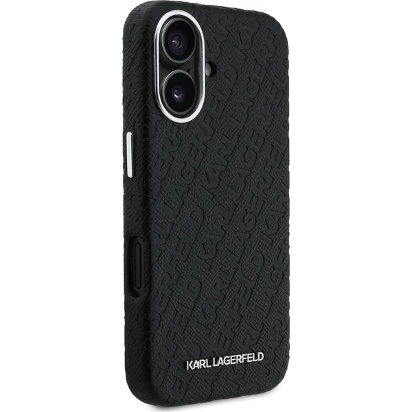 Karl Lagerfeld Grained PU Repeated Logo MagSafe kryt iPhone 16 čierny - Puzdra - Obrázok f5a3ce62218c4d59bde3afefbd597deb