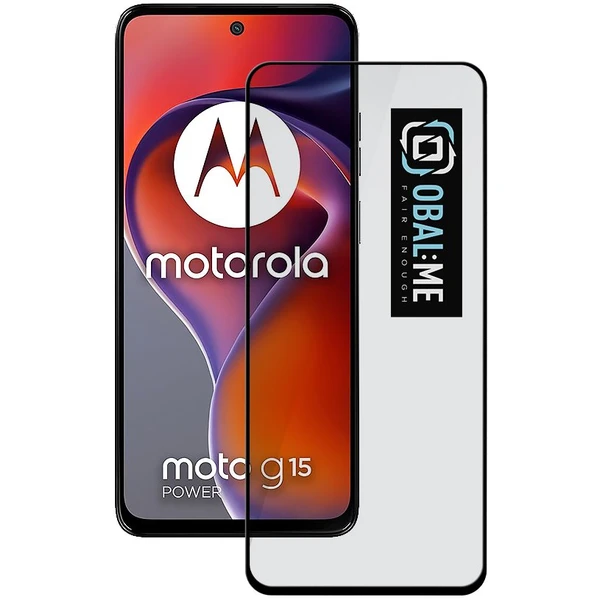 OBAL:ME 5D tvrdené sklo Motorola G15/G15 Power čierne - Ochranné fólie a sklo - Hlavný obrázok