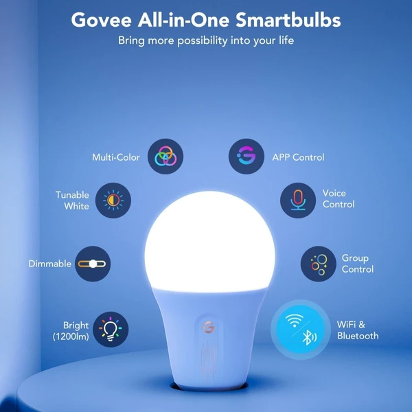 Govee Smart žiarovka RGBWW 12W-85W 1200lm E27 Long Life - Žiarovky - Obrázok f65e7b7681664b768272e28bb62a4901