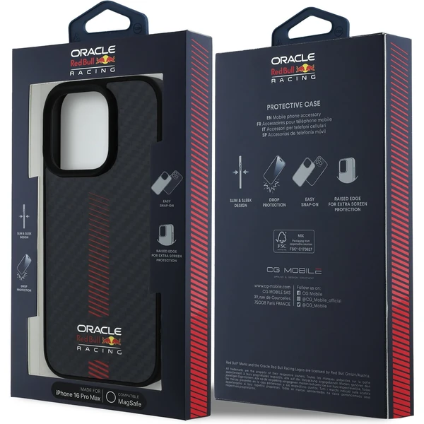 Oracle Red Bull Racing Carbon Powerbar MagSafe kryt iPhone 16 Pro Max čierny - Puzdra - Obrázok f6784420e7fb4761bfbdd12a72c89ea8