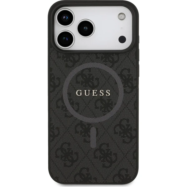 Guess PU Leather 4G Colored Ring MagSafe Zadný Kryt pre iPhone 17 Pro Max čierny - Puzdra - Obrázok f6a19f06a3ce467d8700ce955d8f2d1e