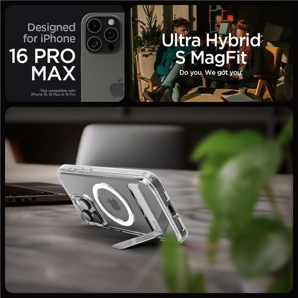 Spigen Ultra Hybrid S MagSafe kryt iPhone 16 Pro Max crystal clear - Puzdra - Obrázok f6bbf5243cb8490ea102fb54934bf7ba
