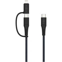 FIXED nabíjací kábel s USB-C/USB-C a Lightning, 1.2m, MFi, PD 60W, sivý - Káble