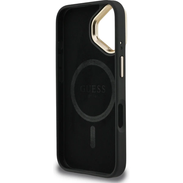 Guess PU 4G Strass Triangle Logo Stand Camera Frame MagSafe kryt iPhone 16 čierny - Puzdra - Obrázok f737994dbd9b4e429d6bf39ec2801084