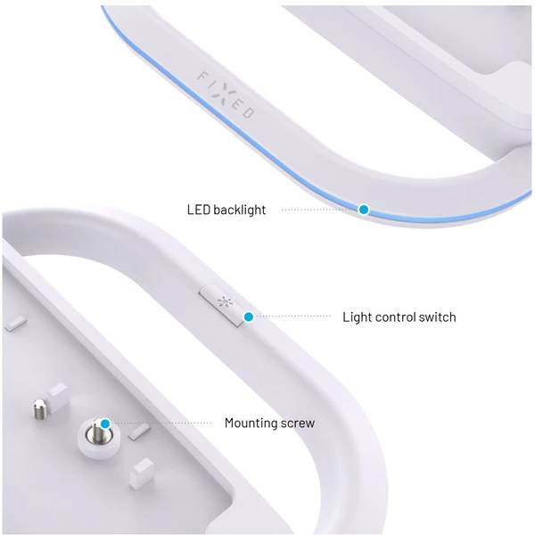 FIXED stojanček pre PlayStation 5/5 (Slim) a PlayStation 5 Pro s RGB LED biely - Nabíjačky - Obrázok f73c9f2bffb24b89b1d78589eb2db3fd