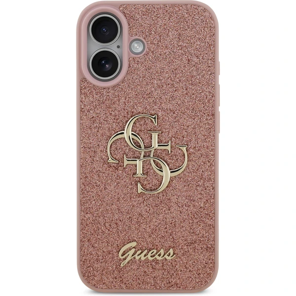 Guess PU Fixed Glitter 4G Metal Logo kryt iPhone 17 ružový - Puzdra - Obrázok f76272c36e1e406e9ce2d1560fe00526