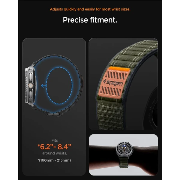 Spigen Fabric Band remienok (suchý zips) Samsung Galaxy Watch8 46/44/40mm zelený - Remienky - Obrázok f7ae2fcd0d1b4e02814a8af10491c29d