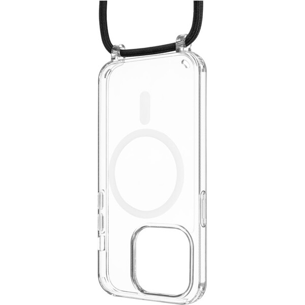 E-shop FIXED MagPure Neck kryt s čiernou šnúrkou na krk pre Apple iPhone 17e/16e