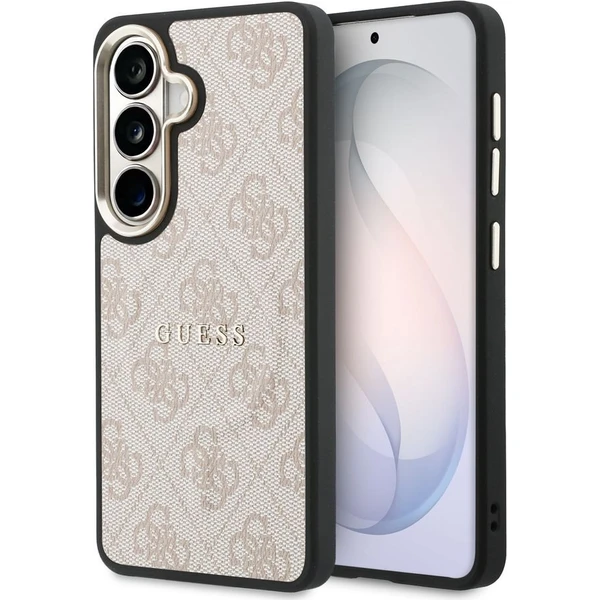 Guess PU Leather 4G zlatý kovový magnetický kryt Samsung Galaxy S26 ružový - Puzdra - Hlavný obrázok
