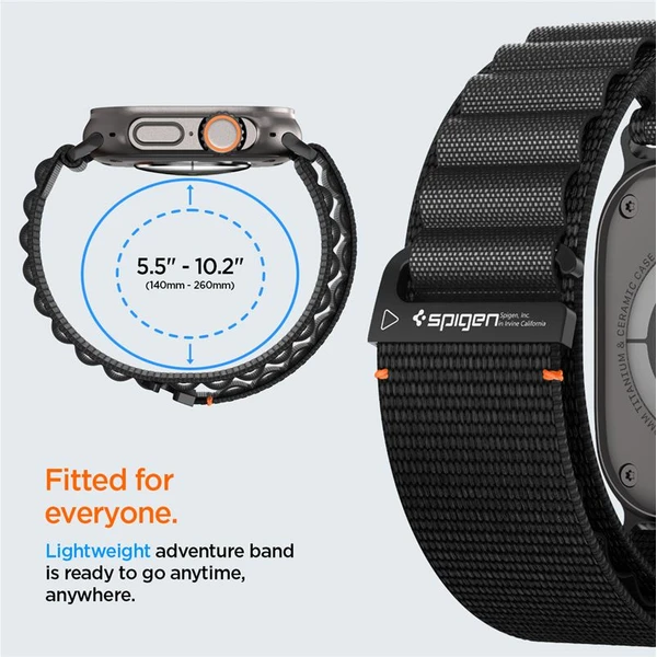 Spigen Fabric Band (hook) remienok Apple Watch 49/46/45/44mm čierny - Remienky - Obrázok f7c96c5ed1a84f10be35ac2cbc0f392b