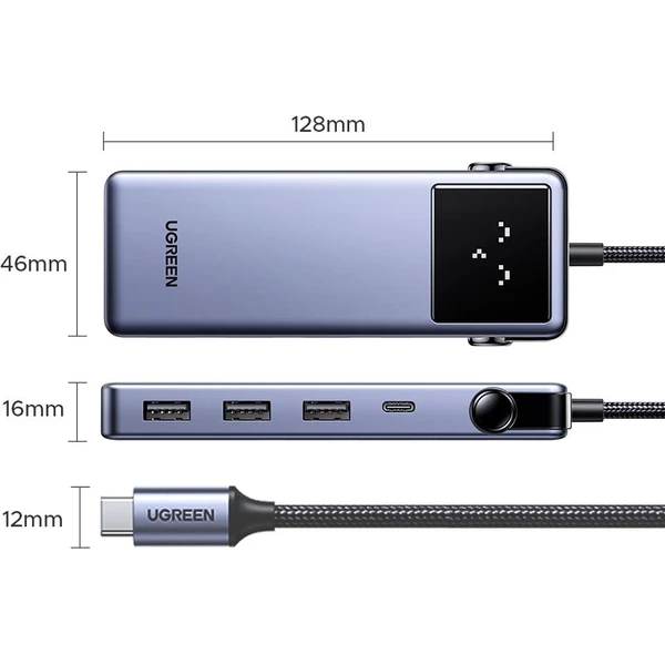 UGREEN Uno 7v1 USB-C Hub (120W) sivý - USB huby - Obrázok f82135d2b5144e4fb6ee490dda847f27