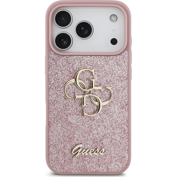 Guess PU Fixed Glitter 4G Metal Logo Zadný Kryt pre iPhone 18 Pro Pink - Puzdra - Obrázok f86351219a81435e9794d600543cadc8
