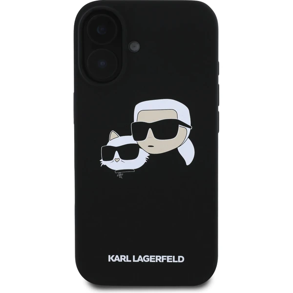 Karl Lagerfeld Liquid Silicone Double Heads MagSafe kryt iPhone 16 Plus čierny - Puzdra - Obrázok f86a1693914d4d2788a3c8f1854ca1df