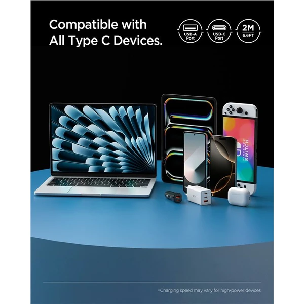 Spigen Essential USB-A/USB-C napájací kábel 60W 2m biely - Káble a redukcie - Obrázok f89896bcad724a2788944d4d7461ab22