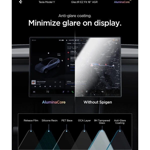 Spigen EZ Fit Anti Glare Matte FC tvrdené sklo Tesla Model Y L 2026 čierne - Ochranné fólie a sklo - Obrázok f8afc30f99554da9afb92a92f2773eee