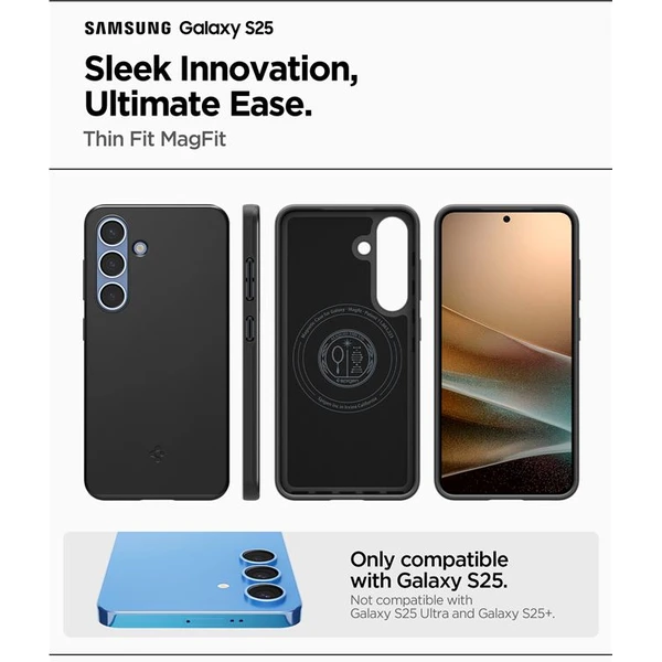 Spigen Thin Fit MagSafe kryt Samsung Galaxy S25 čierny - Puzdra - Obrázok f8bda8b08e034ae7a2d835dfd6af6e96