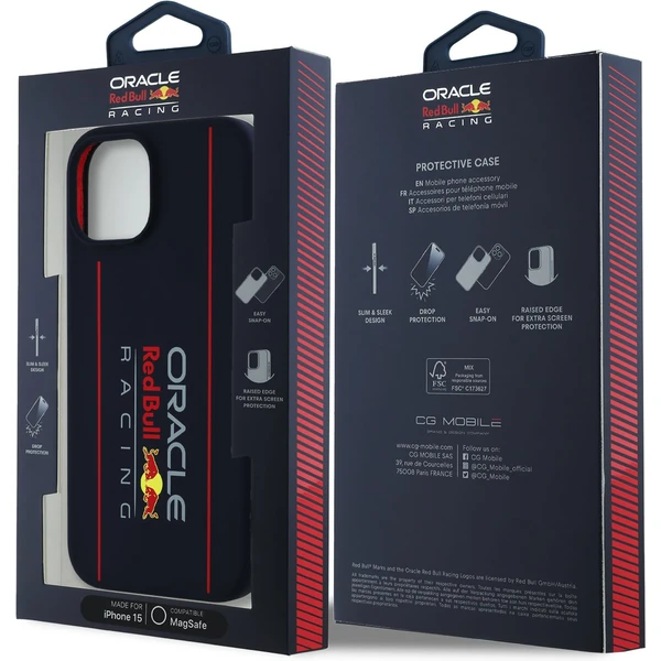 Oracle Red Bull Racing Silicone Vertical Logo MagSafe kryt iPhone 15 modrý - Puzdra - Obrázok f8cd739757f64f6cb42b448820a24a19